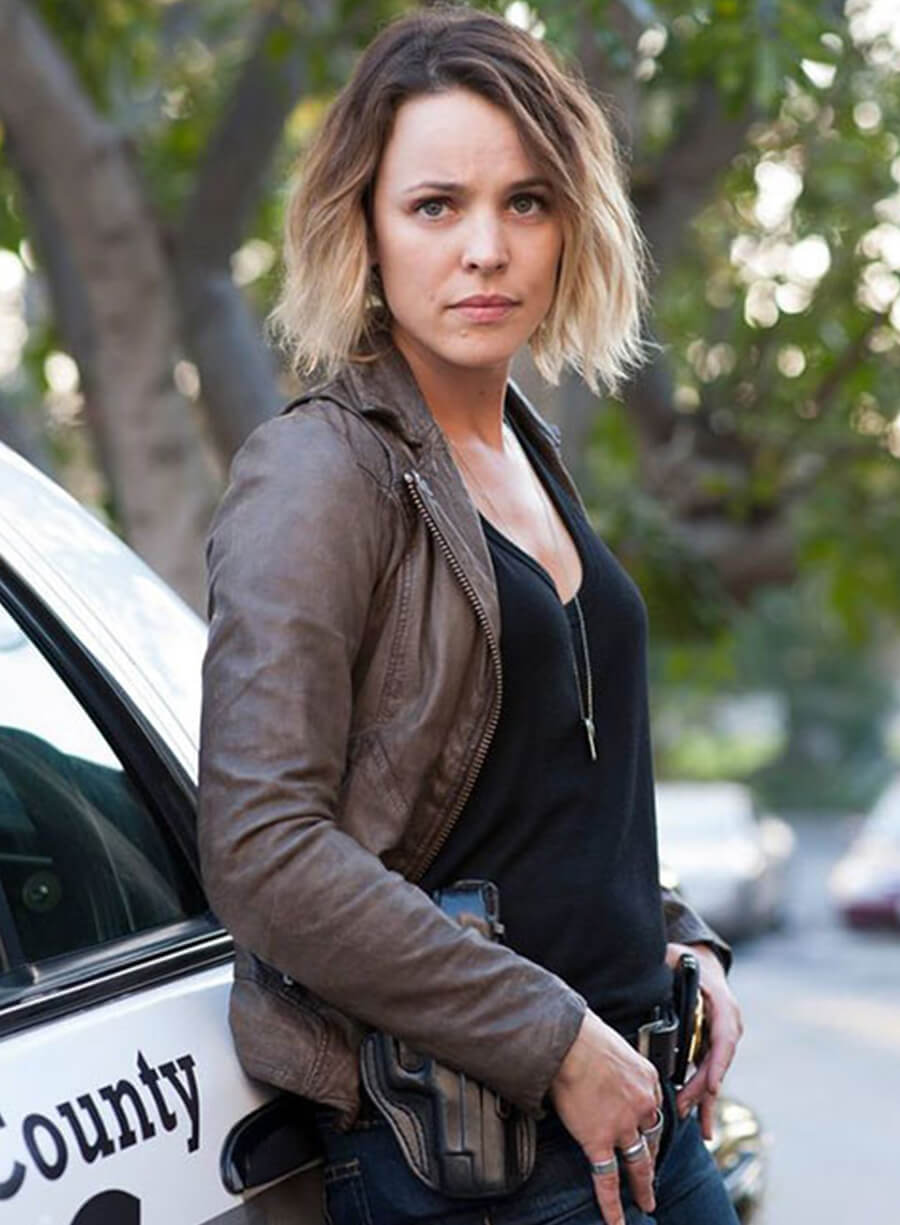 Rachel McAdams True Detective Brown Leather Jacket