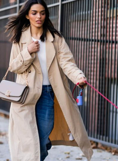 Rachel Zegler Beige Cotton Coat