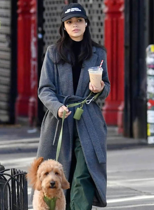 Rachel Zegler Grey Wool Coat