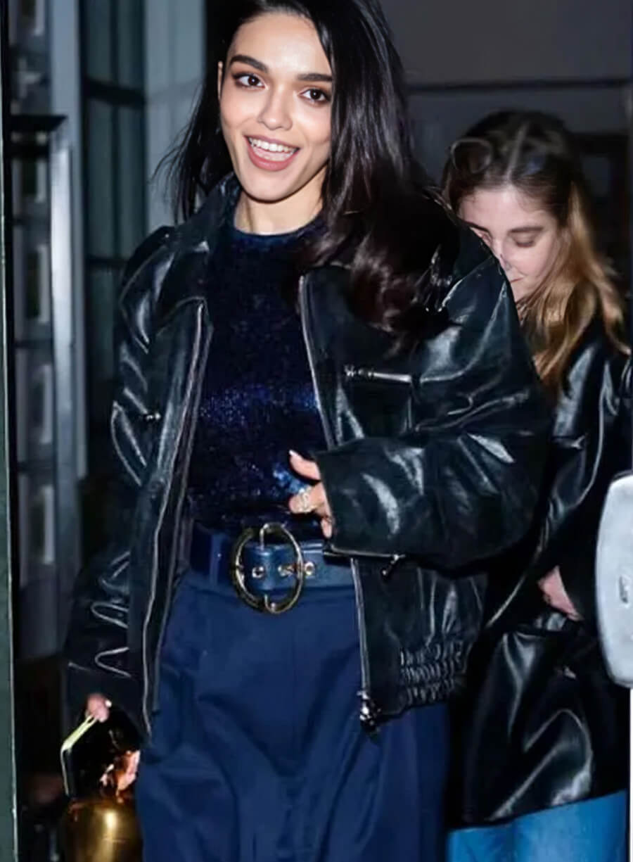 Rachel Zegler Snow White 2025 Black Leather Jacket