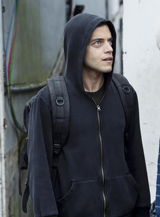  Rami Malek Mr. Robot Black Hoodie