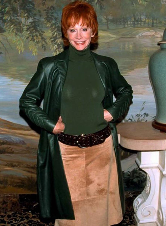 Reba McEntire Black Leather Coat
