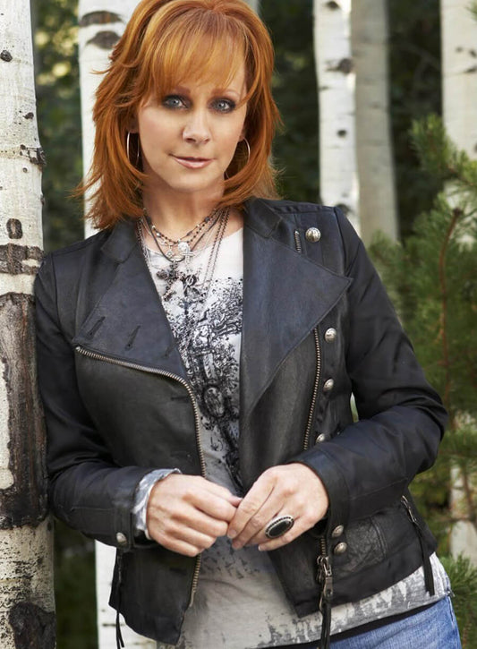 Reba McEntire Black Leather Jacket