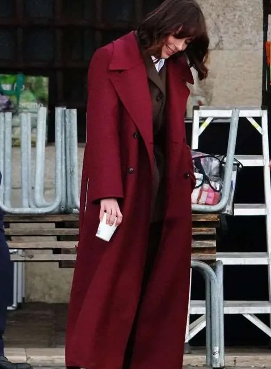 Rebecca Hall The Beauty 2026 Red Wool Coat