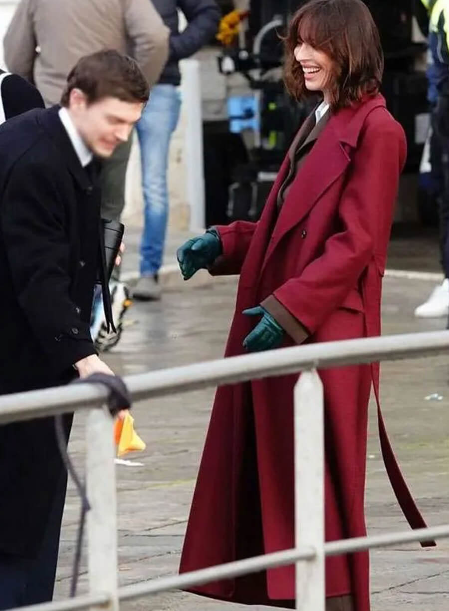 Rebecca Hall The Beauty 2026 Red Wool Coat