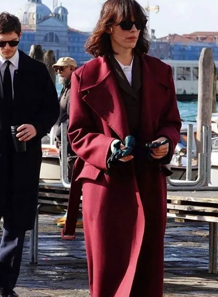 Rebecca Hall The Beauty 2026 Red Wool Coat