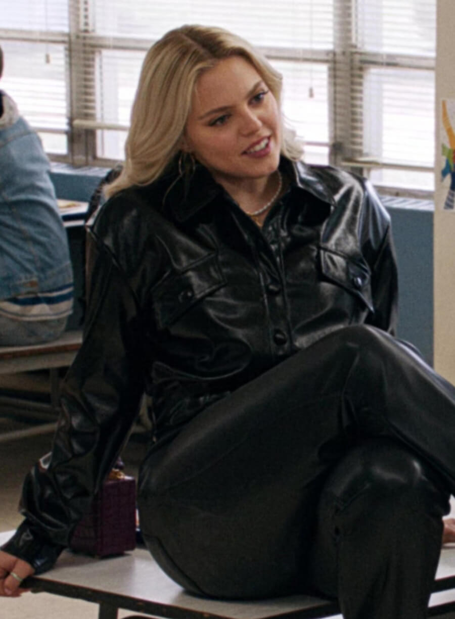 Regina George Mean Girls 2024 Black Cropped Leather Jacket