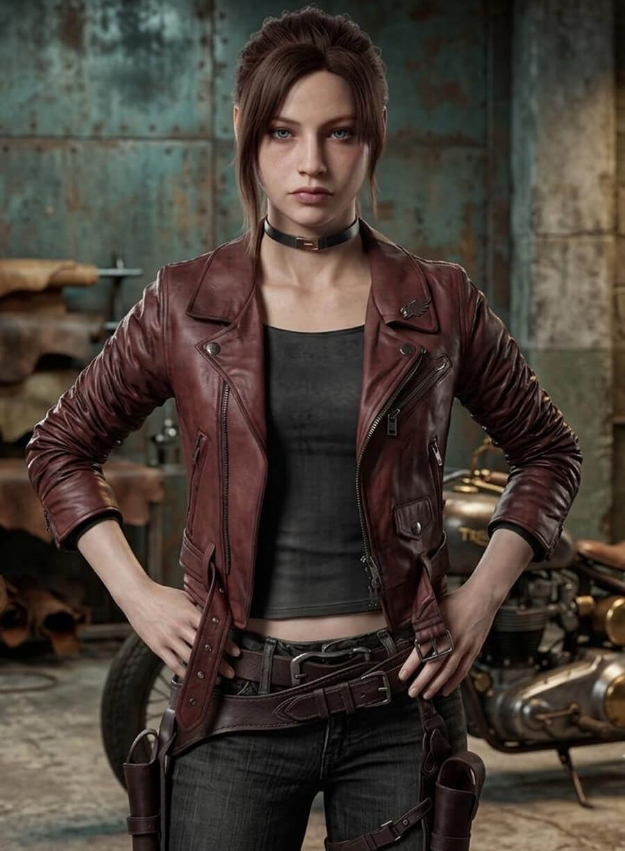 Resident Evil Code Veronica Claire Redfield Leather jacket