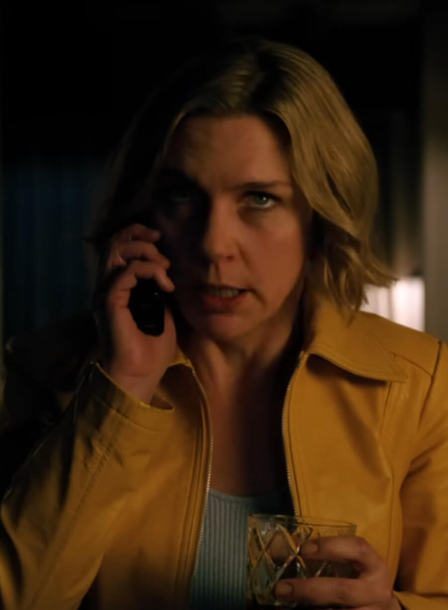 Rhea Seehorn Pluribus 2025 Yellow Leather Jacket