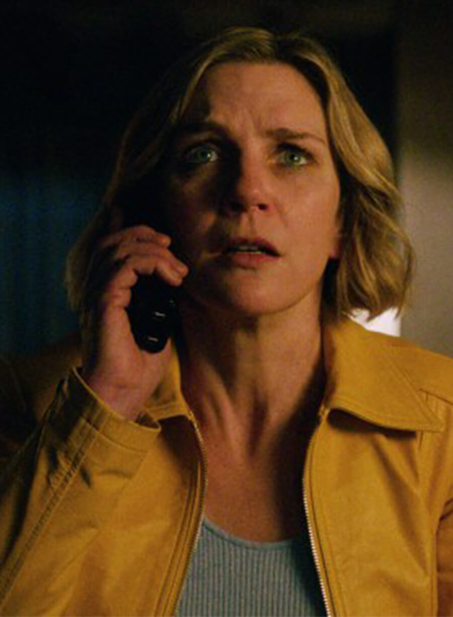 Rhea Seehorn Pluribus 2025 Yellow Leather Jacket
