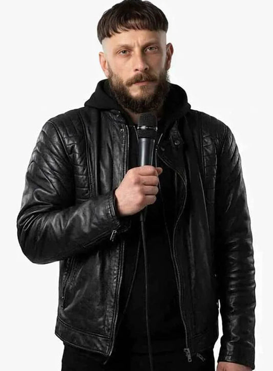 Richard Gadd Half Man Black Leather Jacket