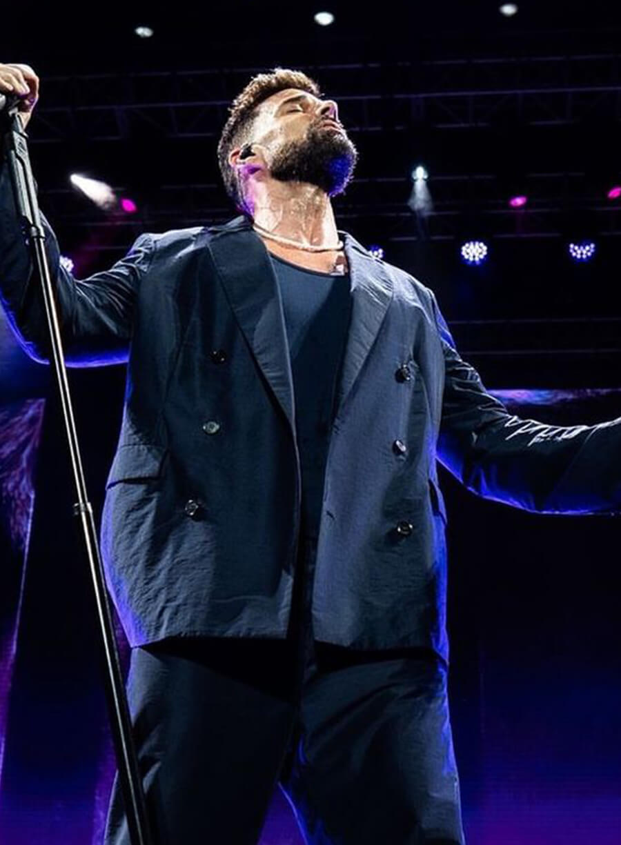 Ricky Martin Black Cotton Blazer