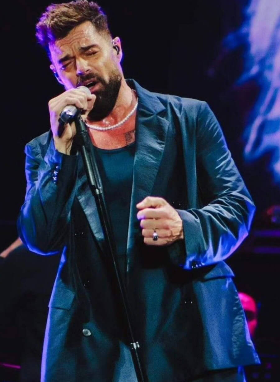 Ricky Martin Black Cotton Blazer