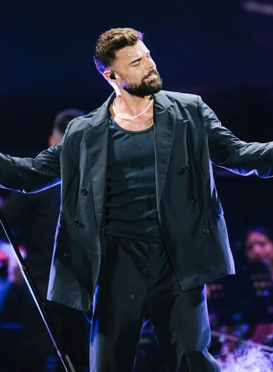 Ricky Martin Black Cotton Blazer