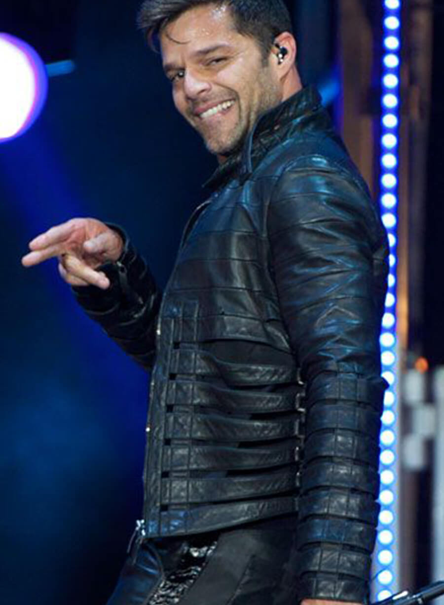 Ricky Martin Black Leather Jacket
