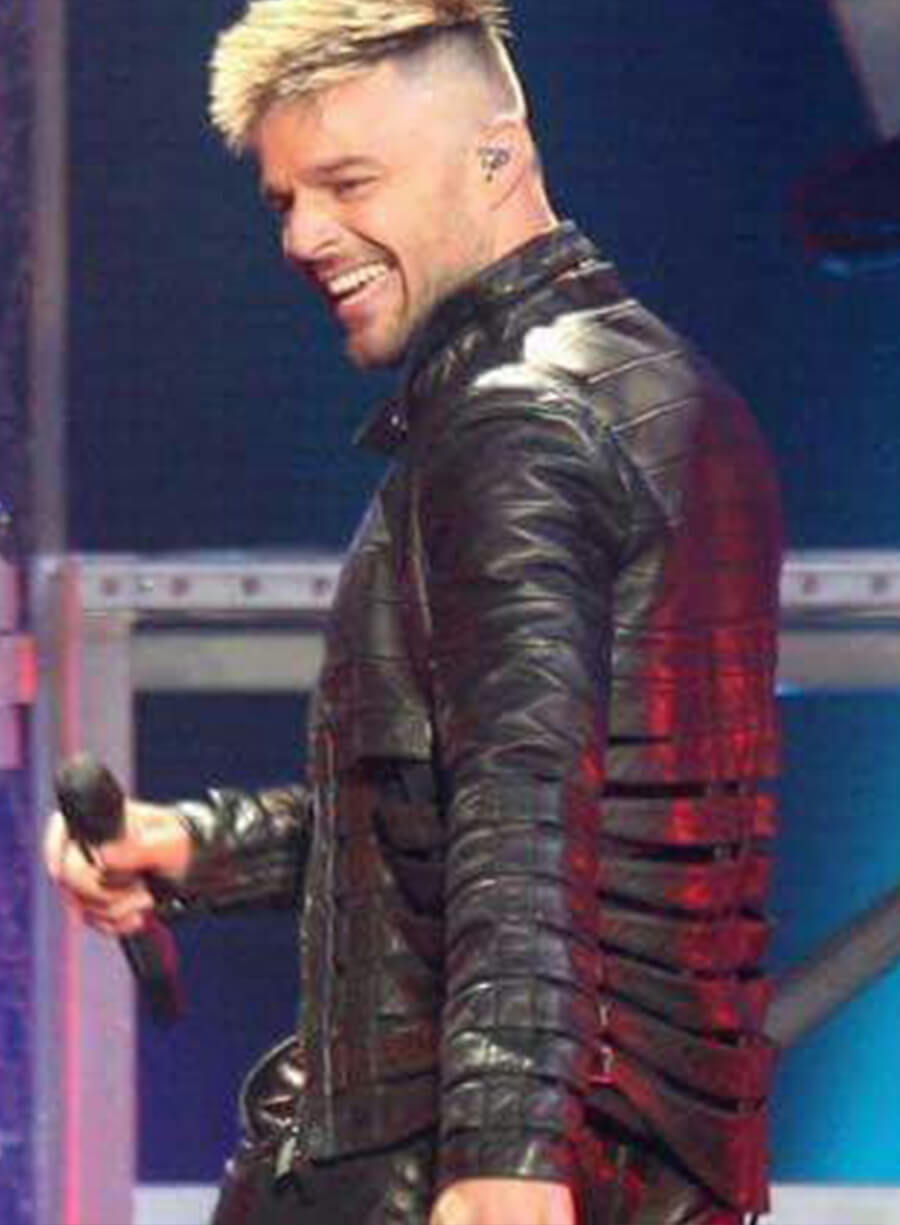 Ricky Martin Black Leather Jacket