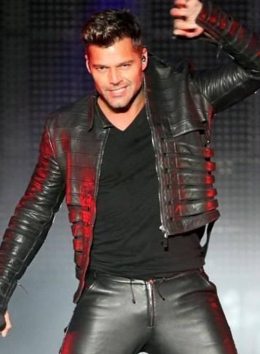 Ricky Martin Black Leather Jacket