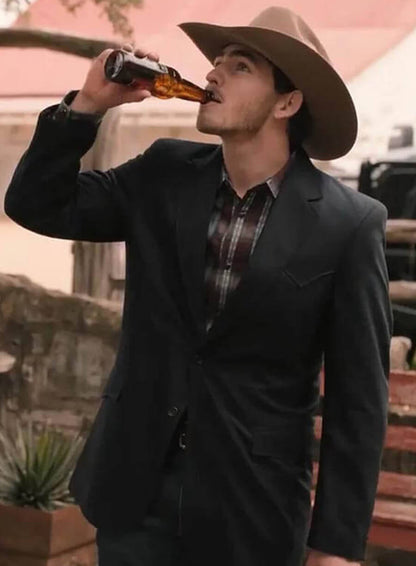 Rip Wheeler Dutton Ranch S01 Black Suede Blazer
