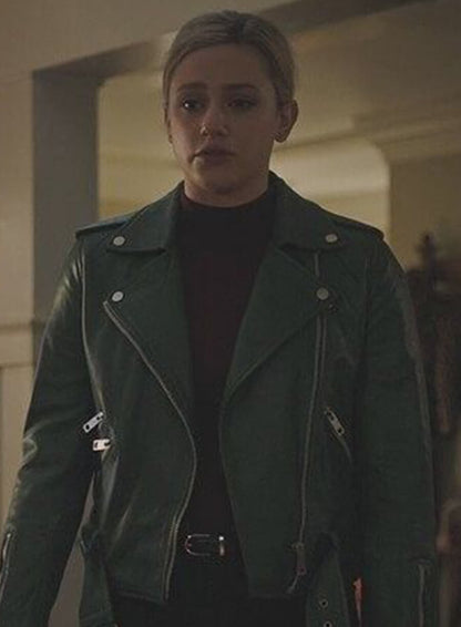 Riverdale Season 5 Betty Cooper Green Biker Leather Jacket