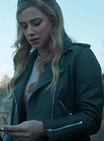 Riverdale Season 5 Betty Cooper Green Biker Leather Jacket