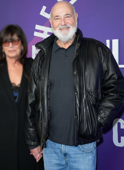 Rob Reiner Black Leather Jacket