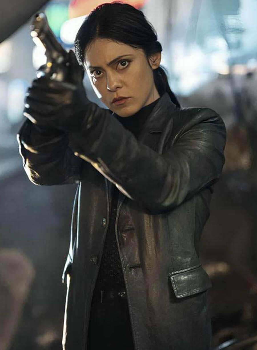 Rosa Salazar Play Dirty 2025 Black Leather Jacket