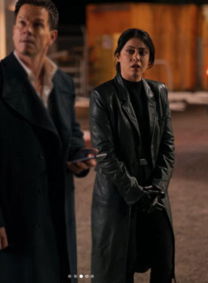 Rosa Salazar Play Dirty 2025 Black Leather Jacket