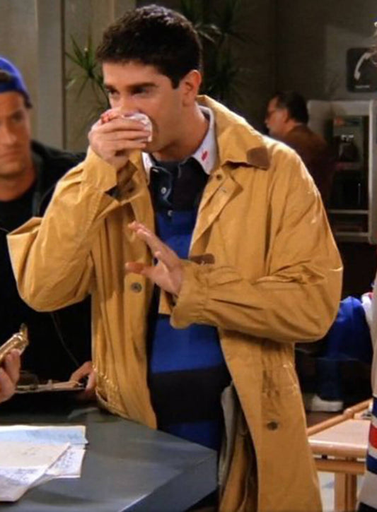 Ross Geller Friends Yellow Cotton Coat