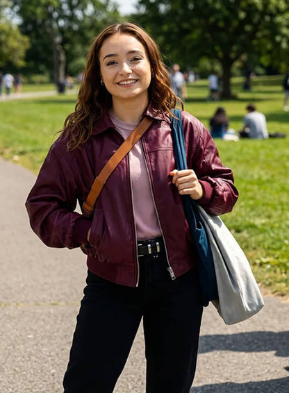 Ruby Stokes Below 2026 Bomber Leather Jacket