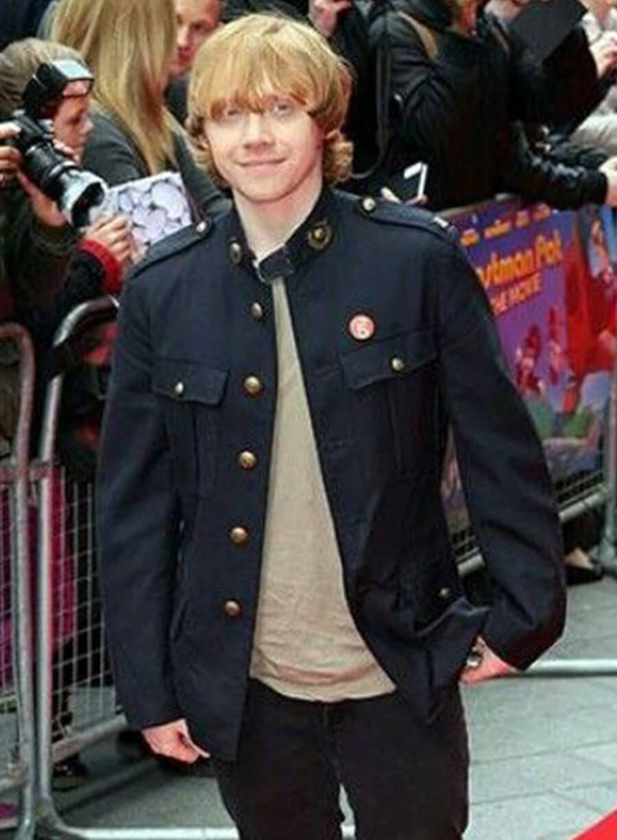 Rupert Grint Black Cotton Jacket