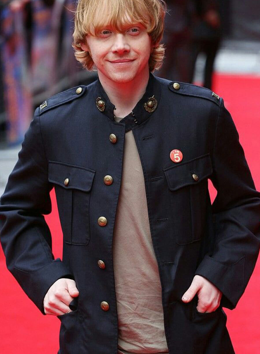 Rupert Grint Black Cotton Jacket