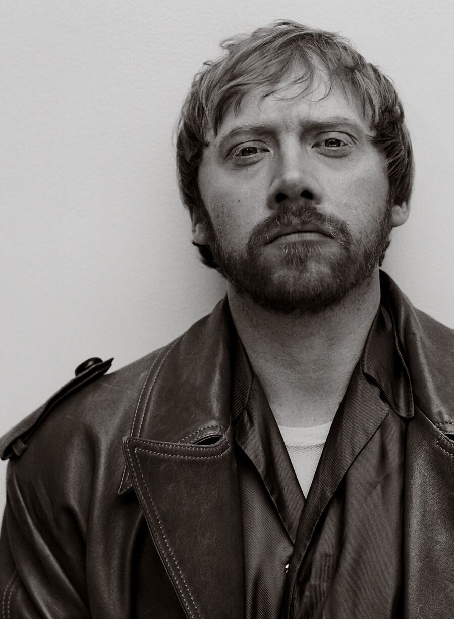 Rupert Grint Brown Leather Coat