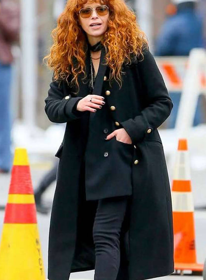  Russian Doll Season 02 Natasha Lyonne Black Coat