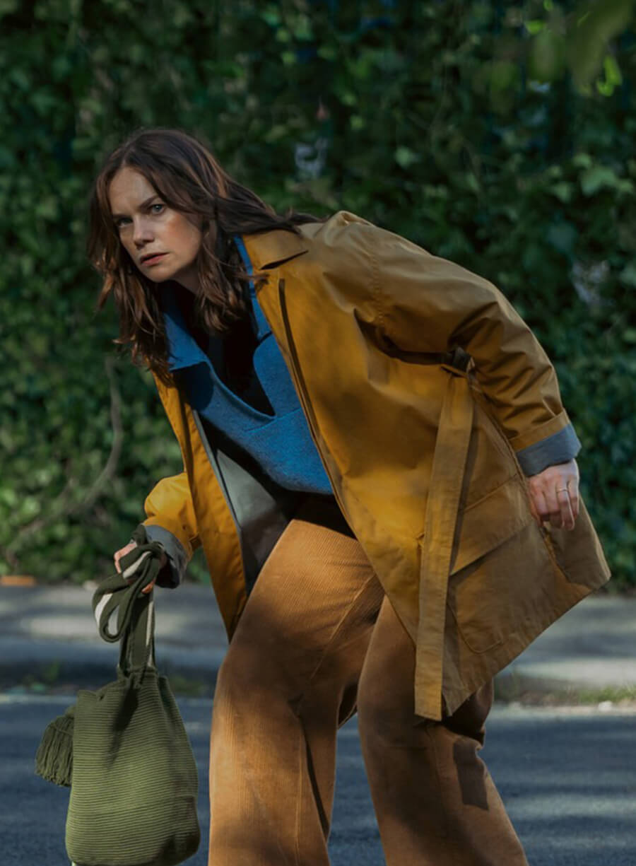 Ruth Wilson Down Cemetery Road Mustard Coat