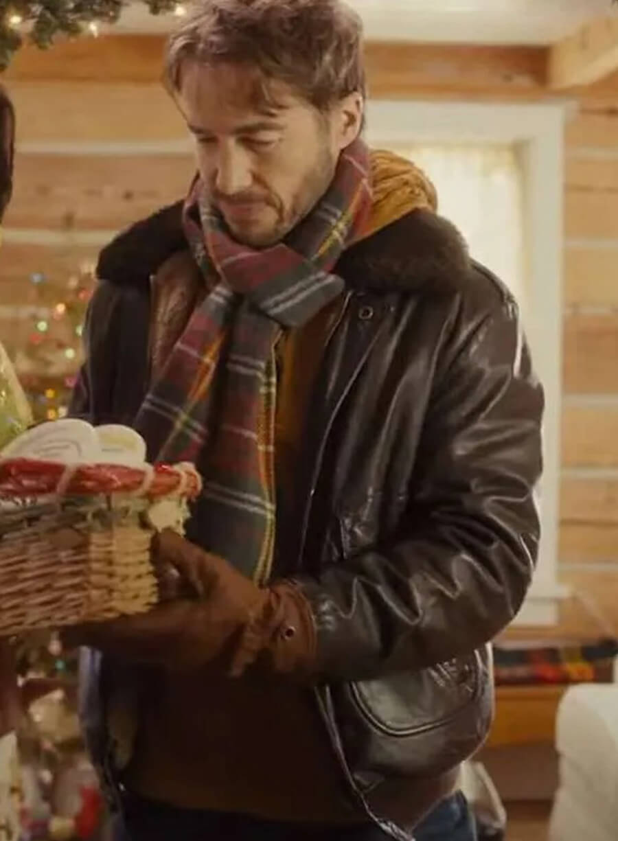 Ryan Carnes A Cherry Pie Christmas Leather Jacket