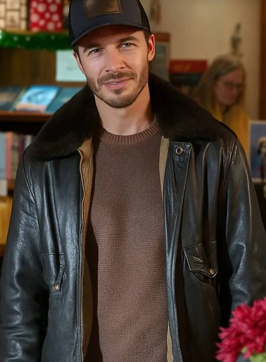 Ryan Carnes A Cherry Pie Christmas Leather Jacket