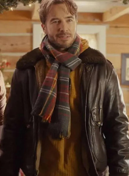 Ryan Carnes A Cherry Pie Christmas Leather Jacket