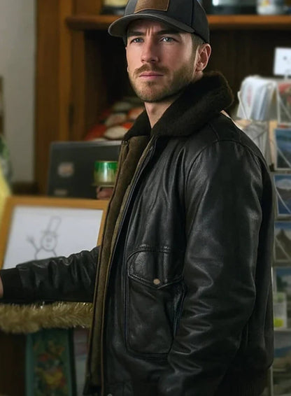Ryan Carnes A Cherry Pie Christmas Leather Jacket
