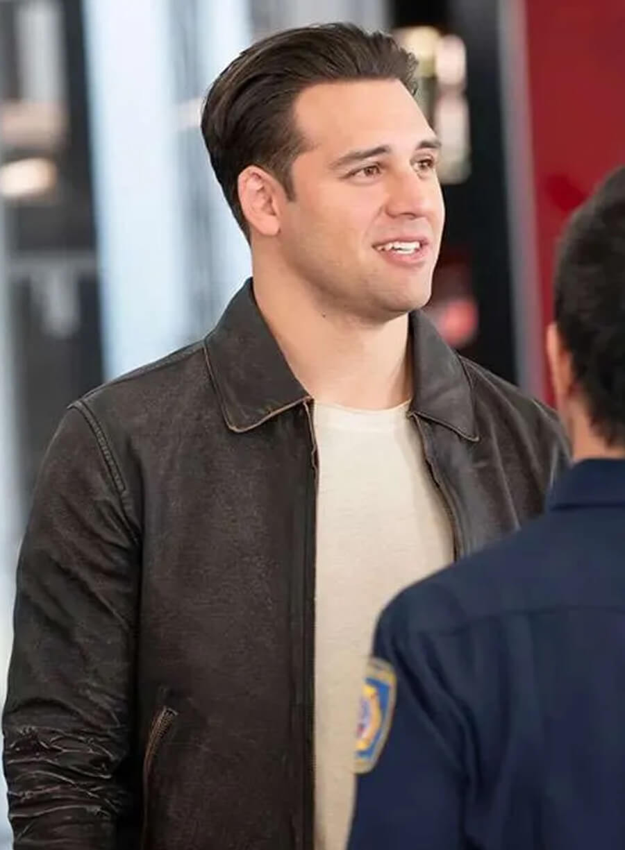 Ryan Guzman 9-1-1 Black Leather Jacket