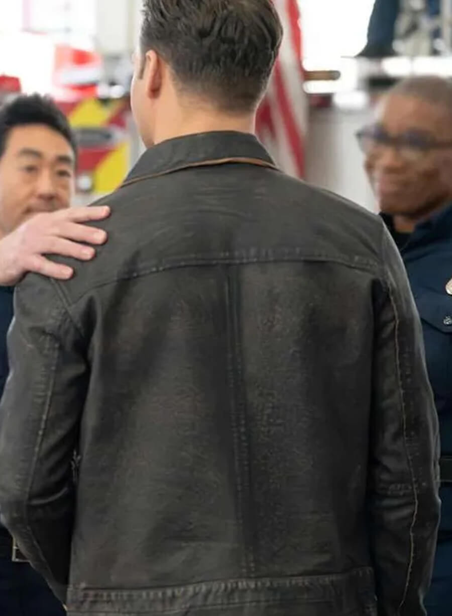Ryan Guzman 9-1-1 Black Leather Jacket