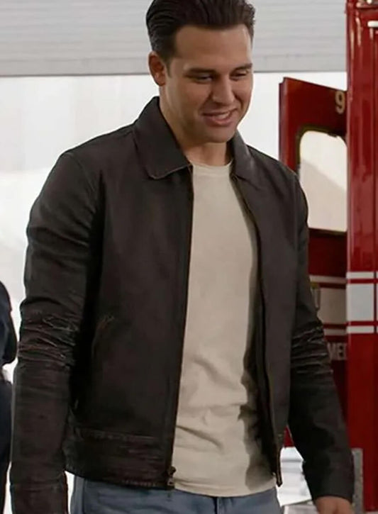 Ryan Guzman 9-1-1 Black Leather Jacket