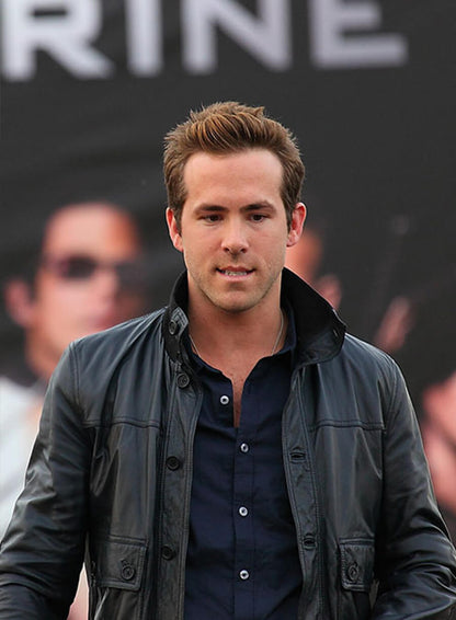 Ryan Reynolds Black Leather Jacket