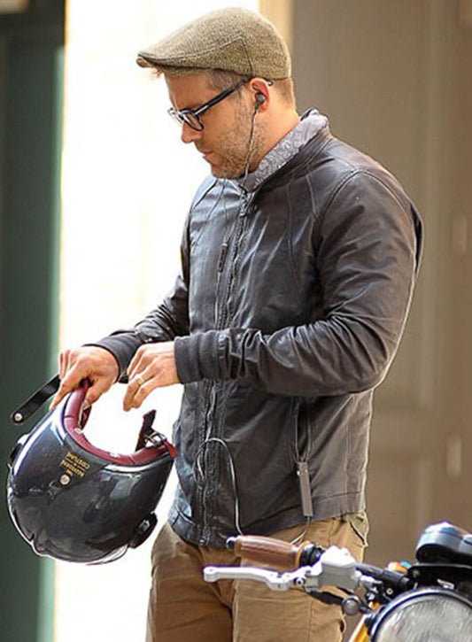 Ryan Reynolds Black Leather Jacket