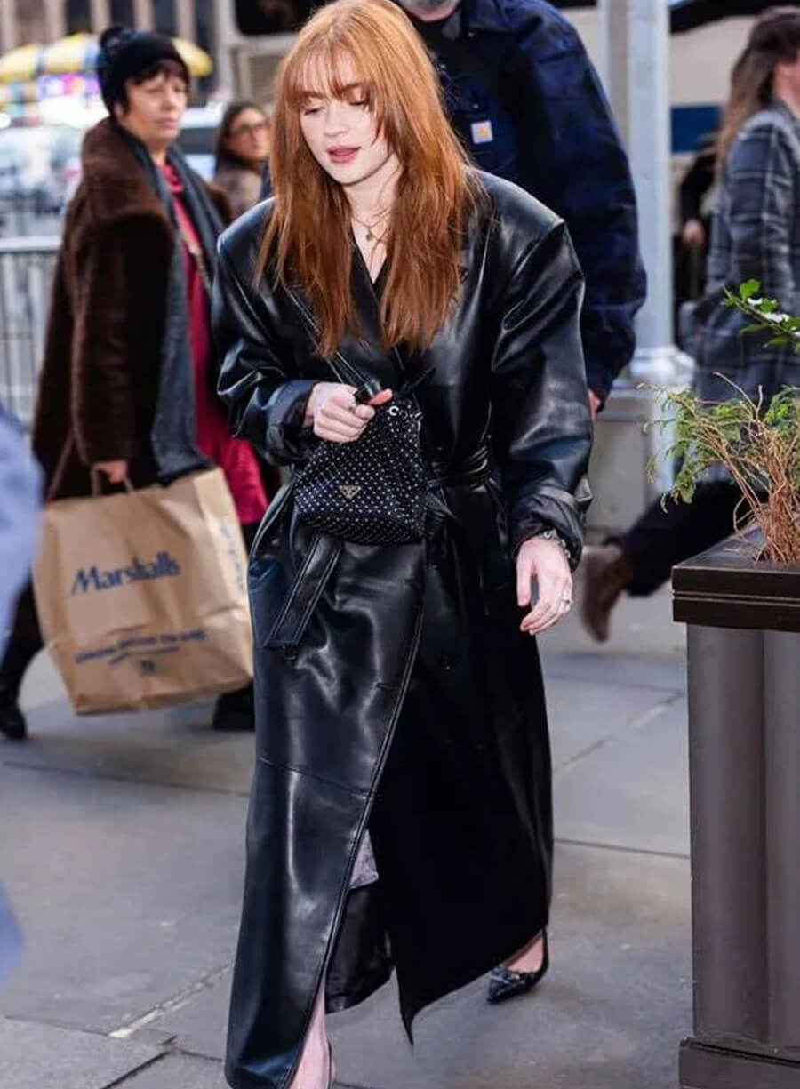 Sadie Sink Spider-Man Brand New Day 2026 Black Leather Coat