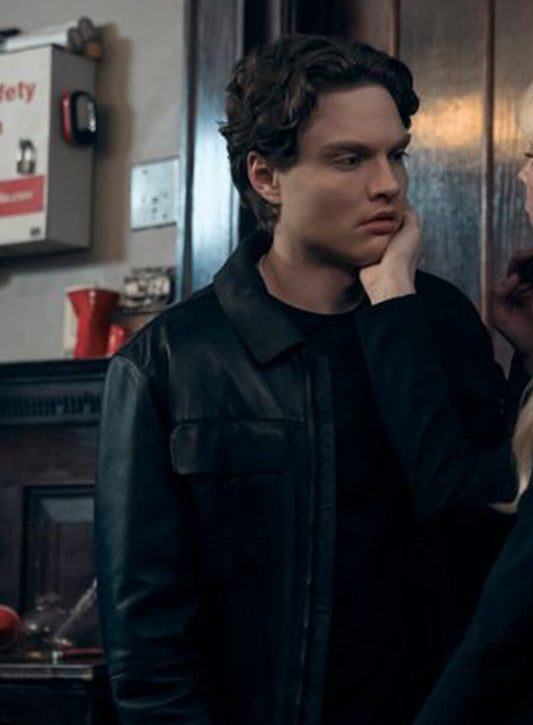 Sam Riordan Gen V S02 Black Leather Jacket