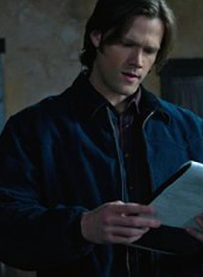 Sam Winchester Supernatural Blue Bomber Jacket