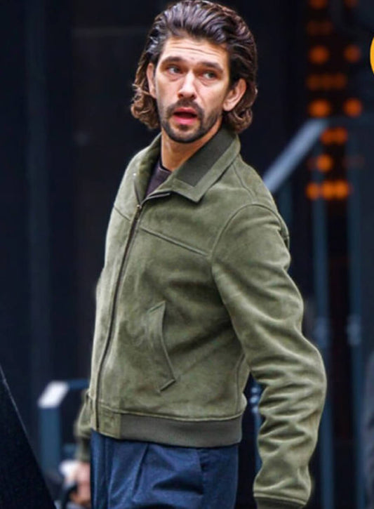 Sam Young Black Doves Green Suede Leather Jacket
