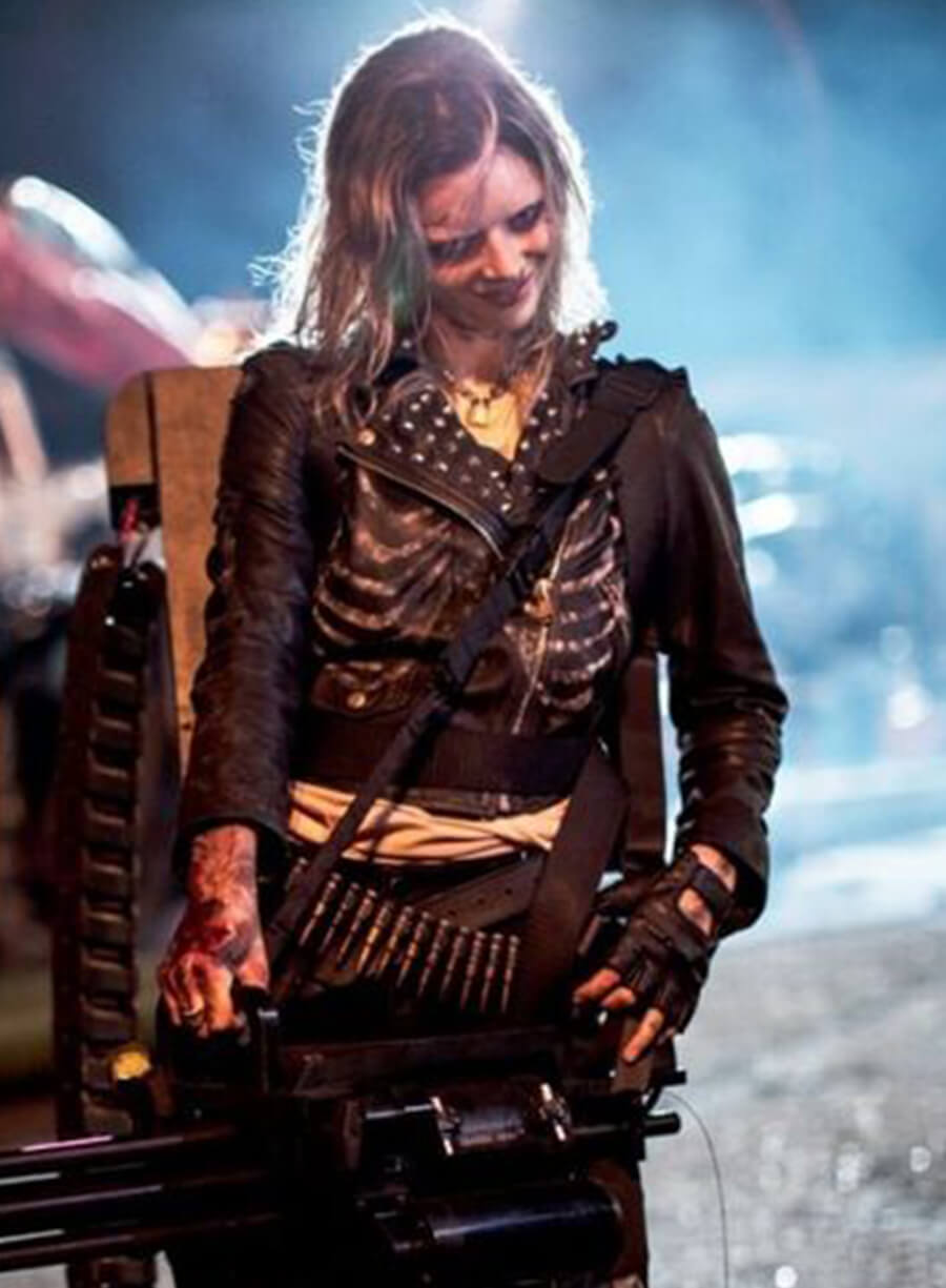 Samara Weaving Guns Akimbo Black Leather Jacket LeatherJacketMerchant samara-weaving-guns-akimbo-black-leather-jacket-leatherjacketmerchant
