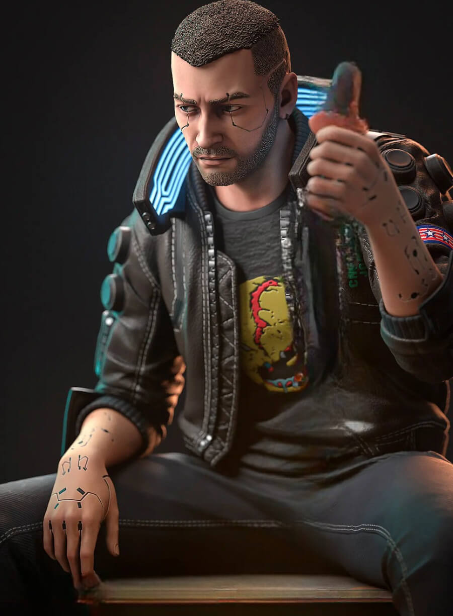 Samurai Cyberpunk 2077 Brown Bomber Jacket