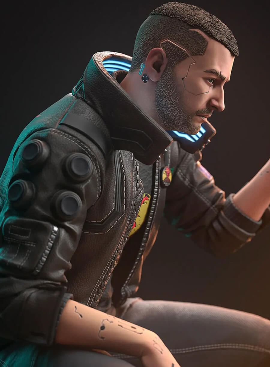 Samurai Cyberpunk 2077 Brown Bomber Jacket
